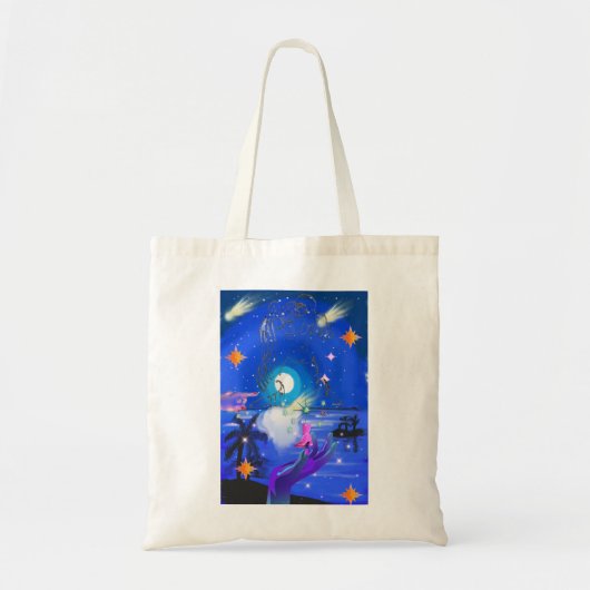 Mikitiez aquarius galaxy zomergloed tote bag (Voorkant)