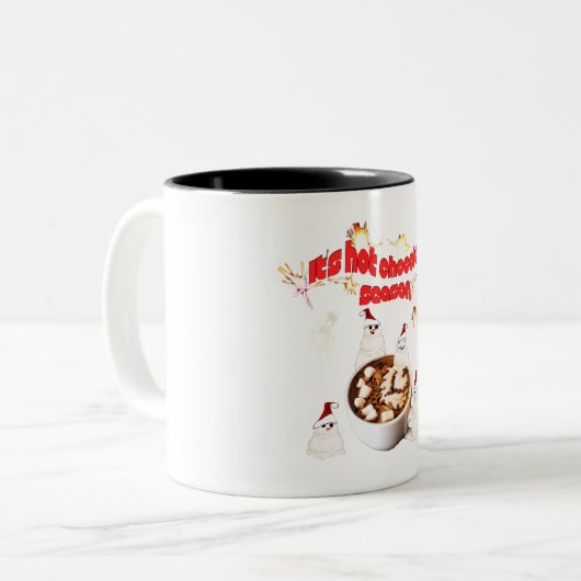 Mikitiez blackfriday snowman hotchocolate red tweekleurige koffiemok (Voorkant links)