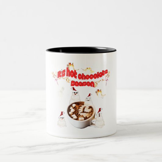 Mikitiez blackfriday snowman hotchocolate red tweekleurige koffiemok (Center)