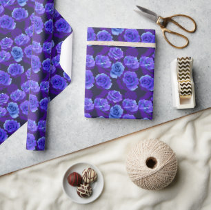 Mikitiez blauw roos bloem valentijn fantasy rock cadeaupapier
