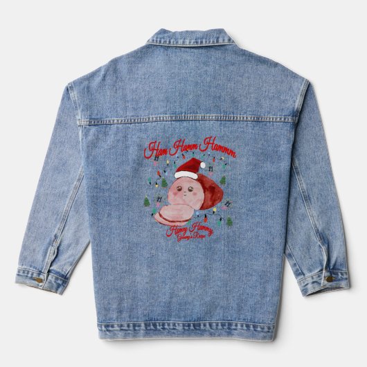 Mikitiez christmasham Thanksgiving kalkoen Denim Jacket (Achterkant)