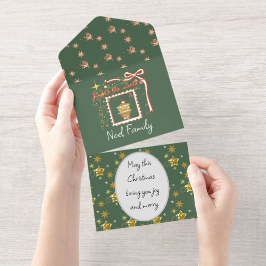 Mikitiez Christmasnoel angle gift star All In One Uitnodiging (Uittrekbaar)