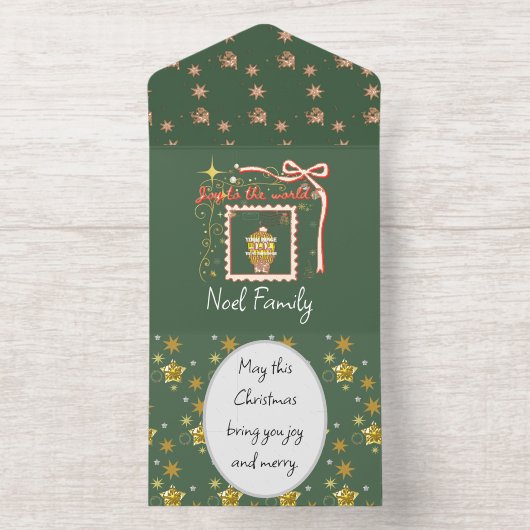 Mikitiez Christmasnoel angle gift star All In One Uitnodiging (Binnenkant)