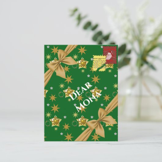 Mikitiez Christmasnoel angle gift star Briefkaart (Staand voorkant)
