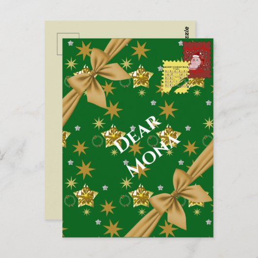 Mikitiez Christmasnoel angle gift star Briefkaart (Voorkant / Achterkant)