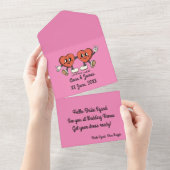 Mikitiez cowboy bruidsquad juni bruid all in one uitnodiging (Afscheurbaar)