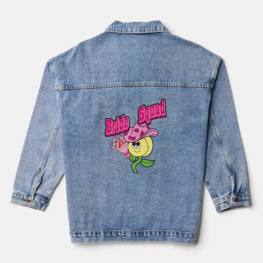 Mikitiez cowboy bruidsquad juni bruid Baby Bib Denim Jacket (Achterkant)