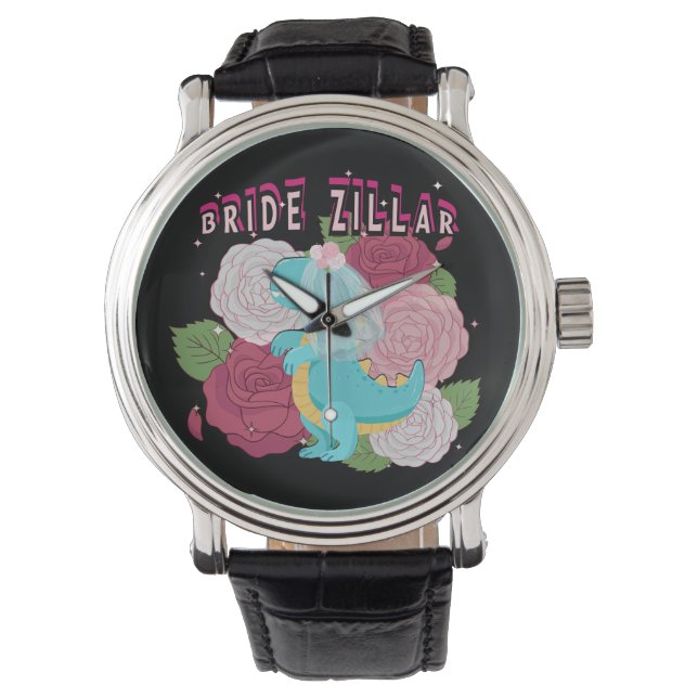 Mikitiez dinosaurus bruid bruiloft team horloge (Voorkant)