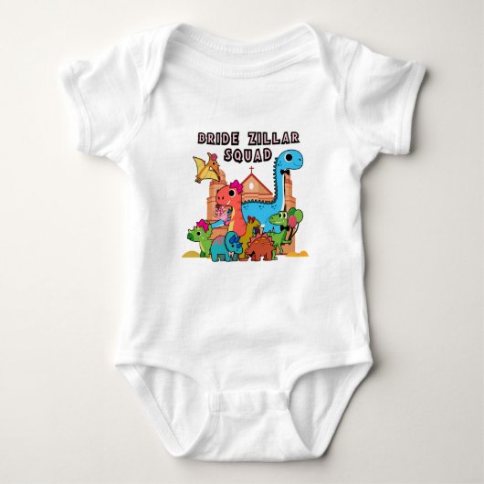 Mikitiez dinosaurus bruid bruiloft team romper (Voorkant)