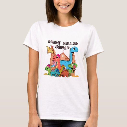 Mikitiez dinosaurus bruid bruiloft team t-shirt (Voorkant)