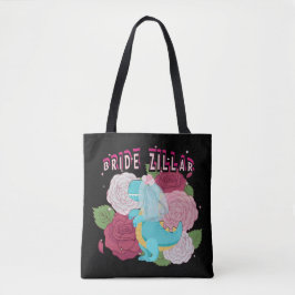 Mikitiez dinosaurus bruid bruiloft team tote bag