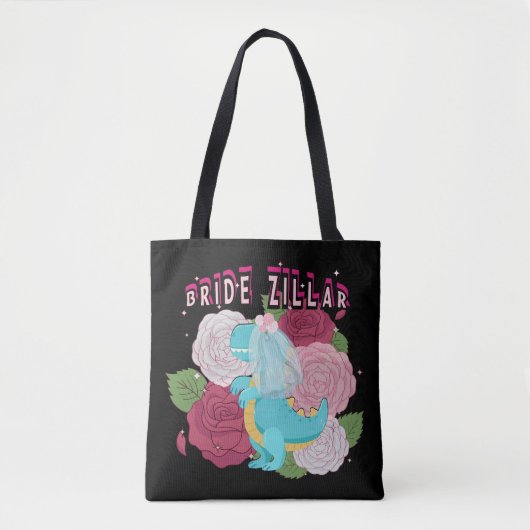 Mikitiez dinosaurus bruid bruiloft team tote bag (Voorkant)