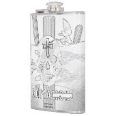 Mikitiez dromer schedel tatto regenboog roos rock heupfles (Links)