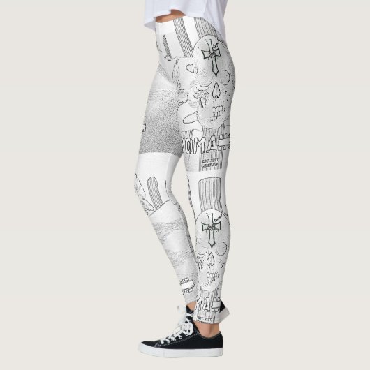 Mikitiez dromer schedel tatto regenboog roos rock leggings (Links)