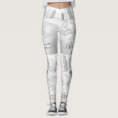 Mikitiez dromer schedel tatto regenboog roos rock leggings (Voorkant)