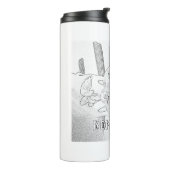 Mikitiez dromer schedel tatto regenboog roos rock thermosbeker (Gedraaid links)