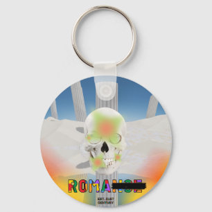 Mikitiez dromer schedel tatto regenboog roos stran sleutelhanger