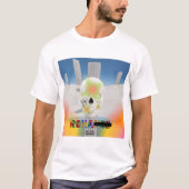 Mikitiez dromer schedel tatto regenboog roos stran t-shirt (Voorkant)