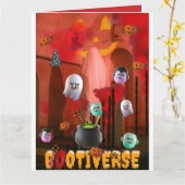 Mikitiez enge sfeer halloween multiversum 3D Kaart (Gele Bloem)