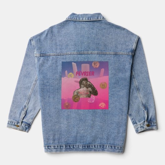 Mikitiez februari valentijn paar romein frans denim jacket (Achterkant)