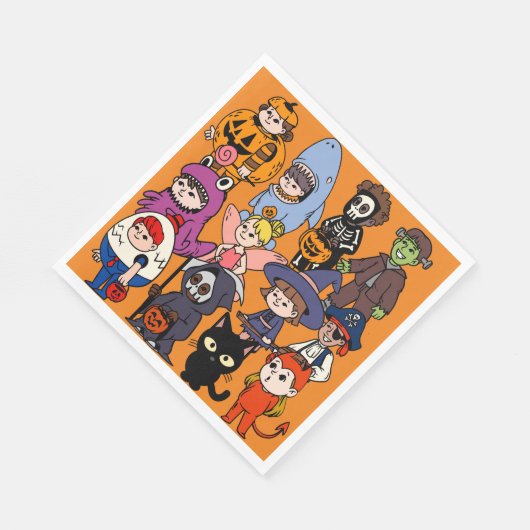 Mikitiez fee haai wizard grimreaper frankenstei servet (Hoek)