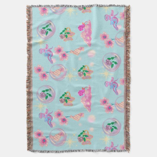 Mikitiez fee hoek blauw sky snoep papaver liefde deken (Voorkant Verticaal)