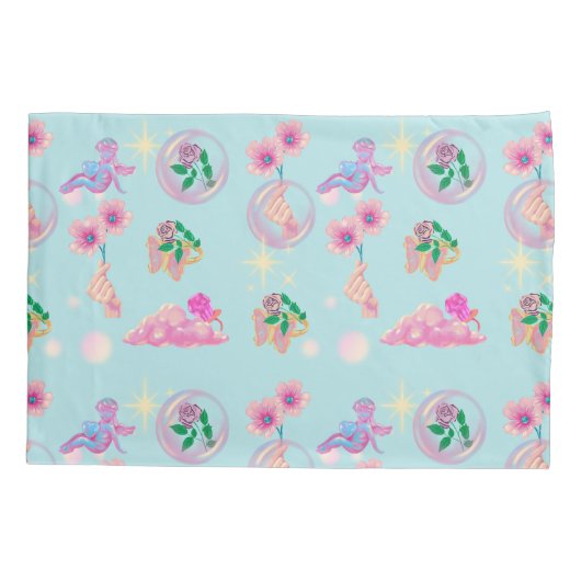 Mikitiez fee hoek blauw sky snoep papaver liefde kussensloop (Achterkant-Links)