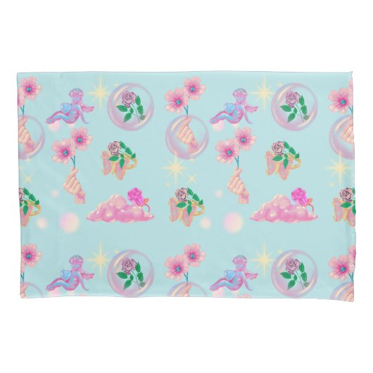 Mikitiez fee hoek blauw sky snoep papaver liefde kussensloop (Voorkant-Links)