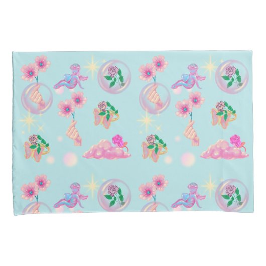 Mikitiez fee hoek blauw sky snoep papaver liefde kussensloop (Voorkant-Rechts)