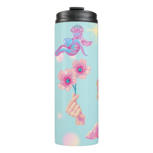 Mikitiez fee hoek blauw sky snoep papaver liefde thermosbeker (Voorkant)