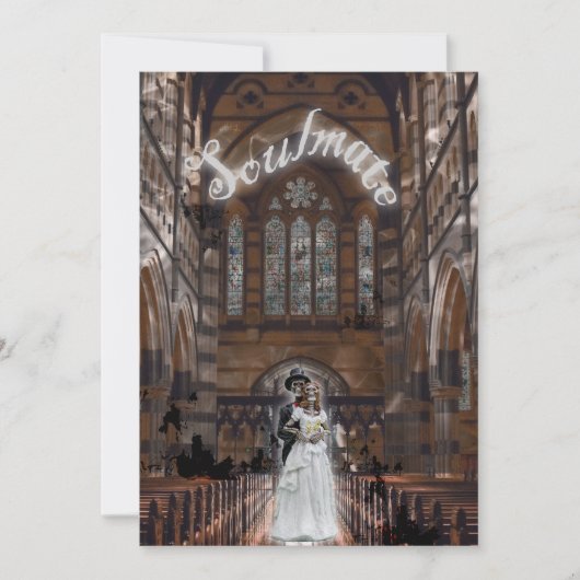 Mikitiez gothic halloween bruiloft soulmate kaart (Voorkant)