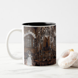 Mikitiez gothic halloween bruiloft soulmate tweekleurige koffiemok
