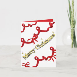 Mikitiez gothmas ribbon redwhite candycane x'mas feestdagen kaart