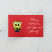 Mikitiez gothmas ribbon redwhite candycane x'mas feestdagen kaart (Binnen)