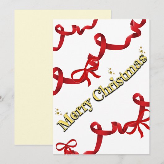 Mikitiez gothmas ribbon redwhite candycane x'mas feestdagenkaart (Voorkant / Achterkant)