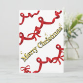 Mikitiez gothmas ribbon redwhite candycane x'mas feestdagenkaart (Staand voorkant)