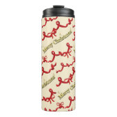 Mikitiez gothmas ribbon redwhite candycane x'mas thermosbeker (Voorkant)