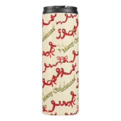 Mikitiez gothmas ribbon redwhite candycane x'mas thermosbeker (Achterkant)