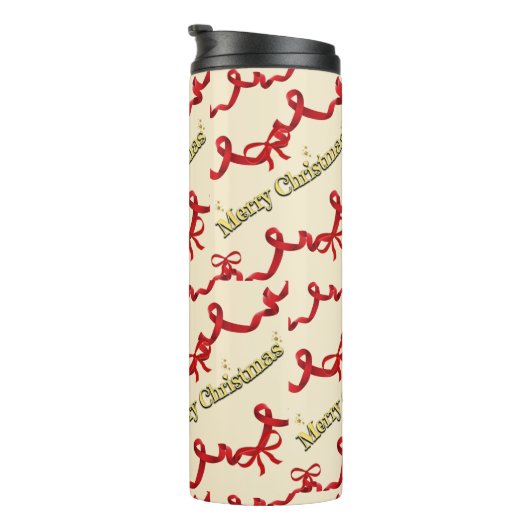 Mikitiez gothmas ribbon redwhite candycane x'mas thermosbeker (Geroteerd rechts)