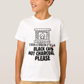 Mikitiez grappige zwarte kat kerst houtskool kerst t-shirt (Voorkant)