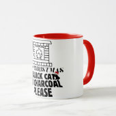 Mikitiez grappige zwarte kat kerst houtskool sint mok (Voorkant rechts)