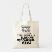 Mikitiez grappige zwarte kat kerst houtskool sint tote bag (Achterkant)