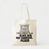 Mikitiez grappige zwarte kat kerst houtskool sint tote bag (Voorkant)