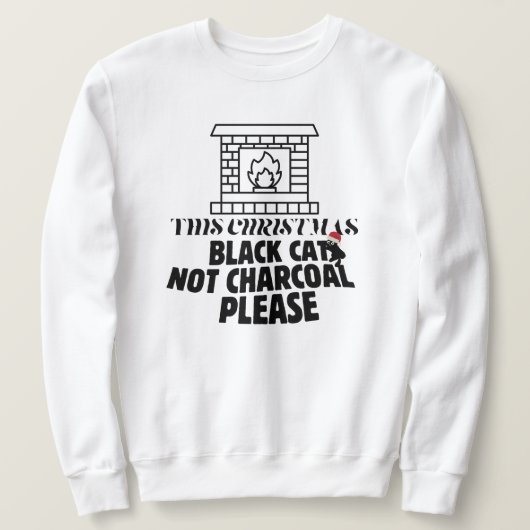 Mikitiez grappige zwarte kat kerst houtskool sint trui (Design voorkant)