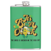 Mikitiez groen geluk Saint Patrick's Day Ierse bie Heupfles (Voorkant)