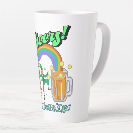 Mikitiez groen geluk Saint Patrick's Day Ierse bie Latte Mok (Rechterhoek)