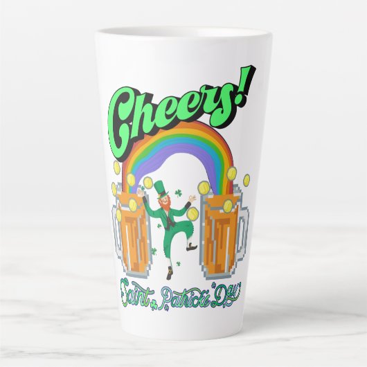 Mikitiez groen geluk Saint Patrick's Day Ierse bie Latte Mok (Voorkant)