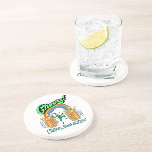 Mikitiez groen geluk Saint Patrick's Day Ierse bie Zandsteen Onderzetter (Zijkant)