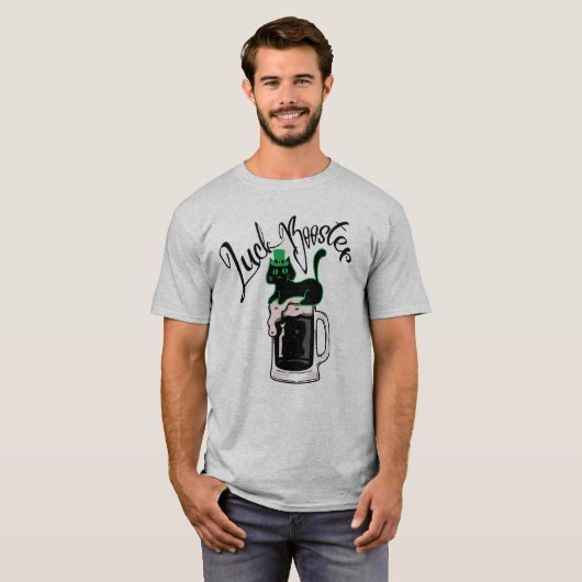Mikitiez groene munt geluk blackcat saintpatrick t-shirt (Voorkant volledig)