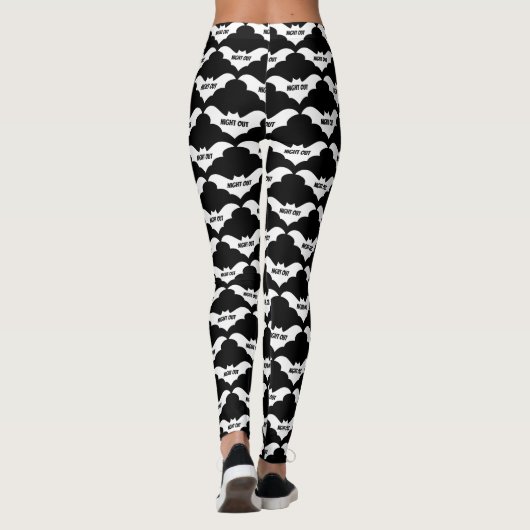 Mikitiez groovy ghouls bat night vakantie hallowee leggings (Achterkant)